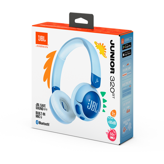 JBL Junior 320BT - Blue - Wireless on-ear kids headphones - Detailshot 15